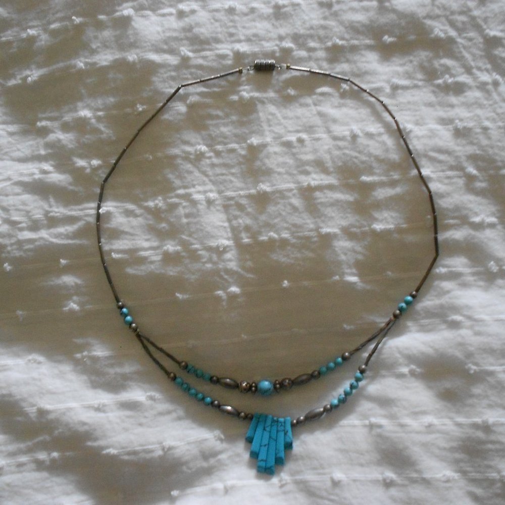 Silver and turquoise necklace